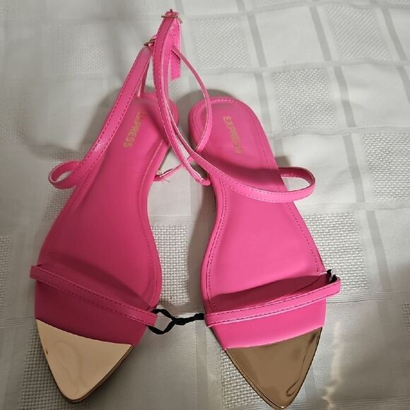 Express Pink and Gold Women's Sandals - Picture 11 of 16